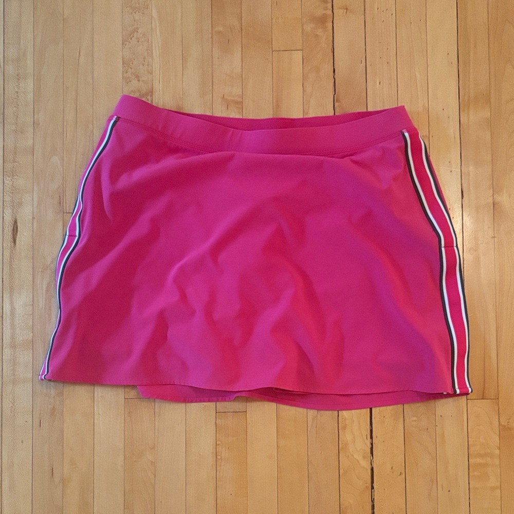 Ralph Lauren Golf Concept 2 Raspberry pink/white racer stripe skort - M